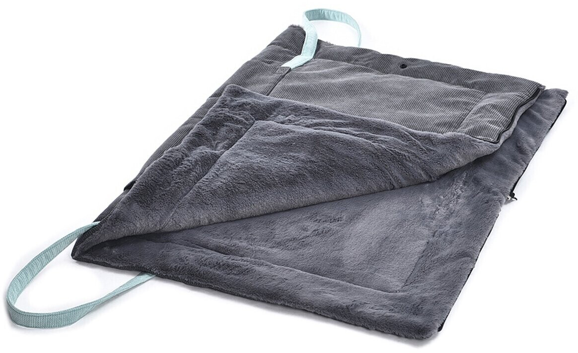 Reisedecke Mit Kissen 2in1 - 170x130cm Flugzeugdecke Grau