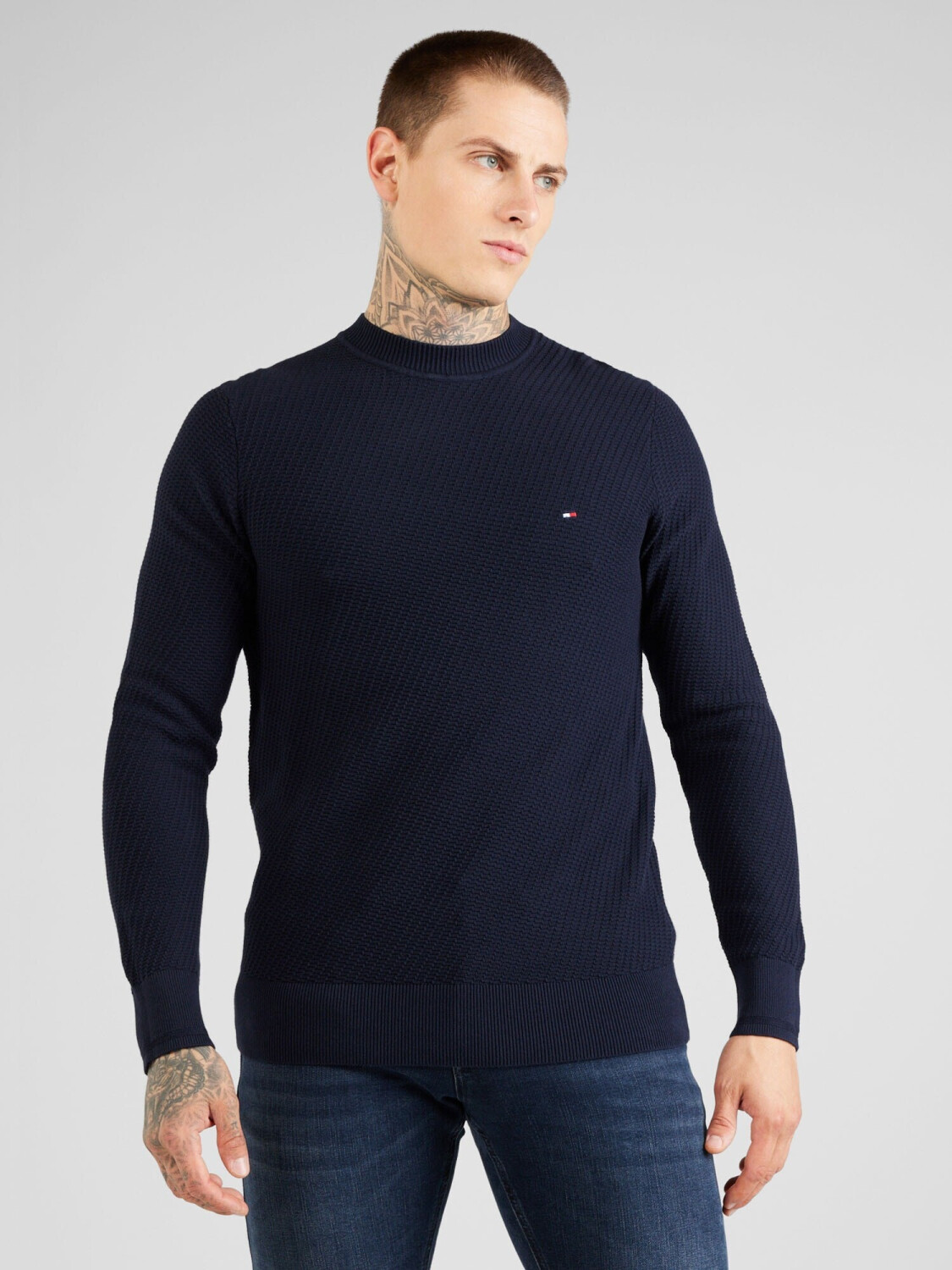 Tommy Hilfiger Waffle Knit Crew Neck Jumper MW0MW33131 desert