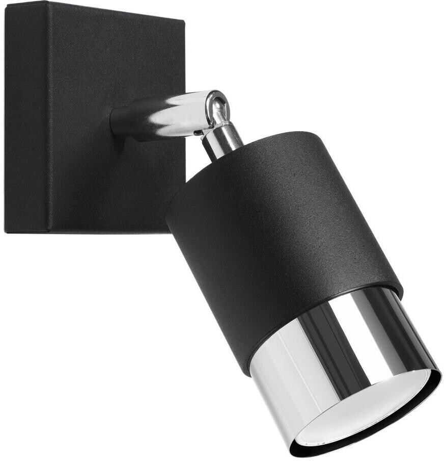 Sollux SL.1064 wall spot light NERO 1xGU10/40W/230V black/glossy chrome