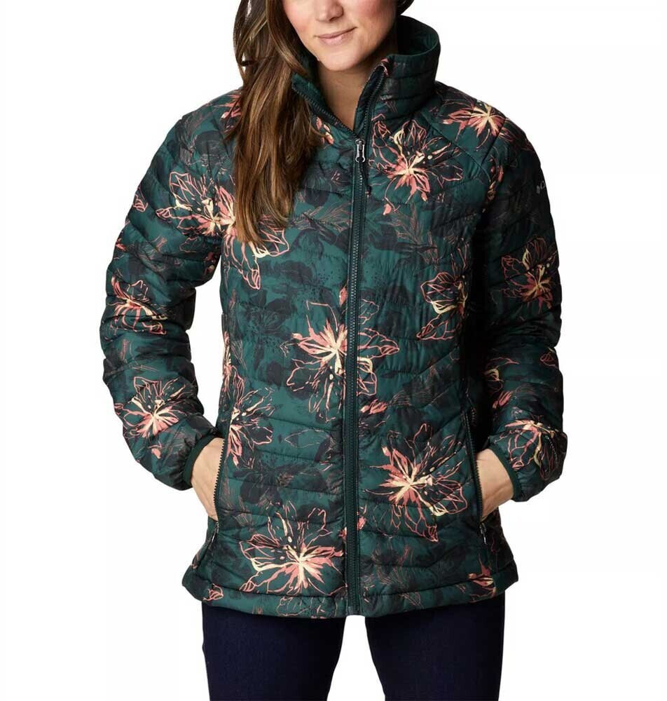 Columbia Powder Lite Jacket Woman (1699061) dark green floral print