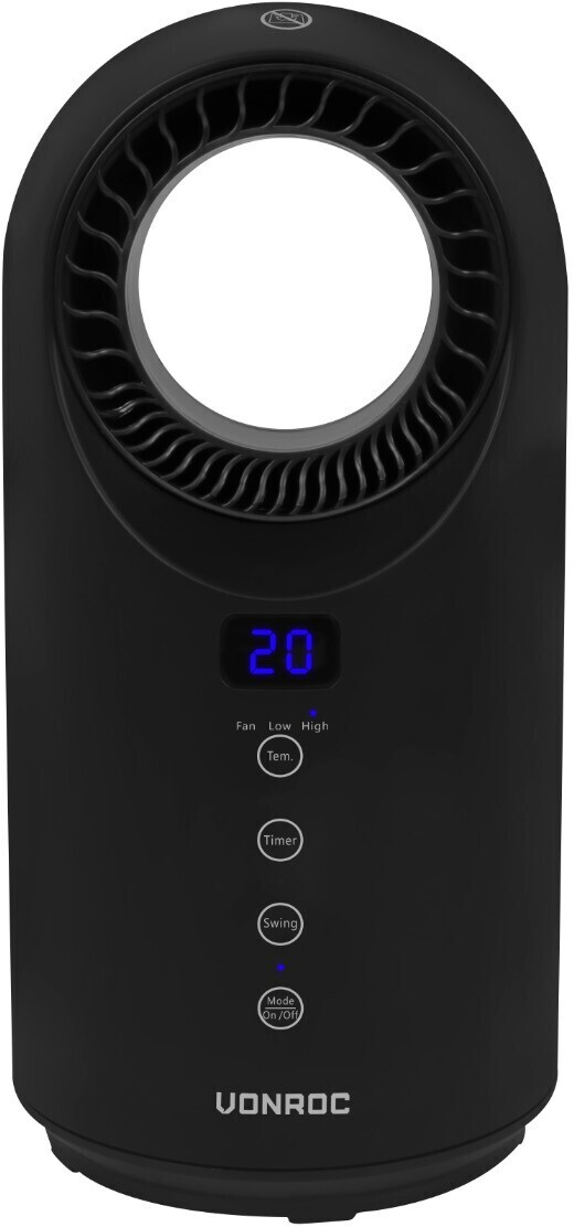 VONROC Bladeless fan heater 1500 W black (EH519AC)
