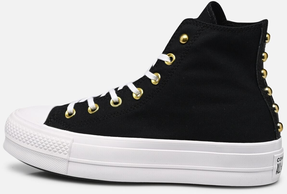 Black converse gold studs top