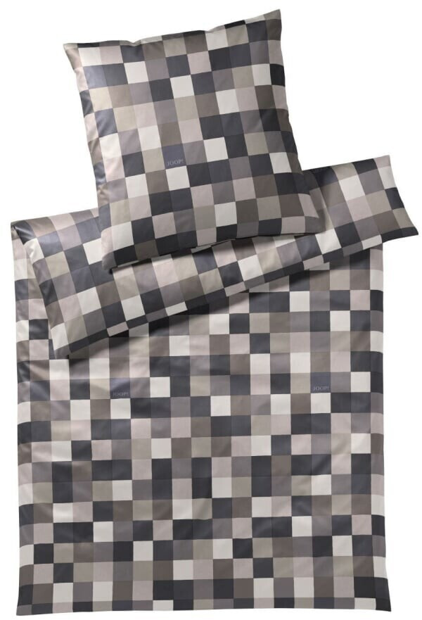 Looks By Wolfgang Joop Bettwäsche Mako-Satin - Wendebettbezug Anthrazit-silber 135x200cm