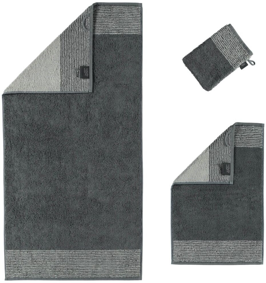 Serviettes De Bain Noblesse Elegance Allover 1088 - Coton Qualité Supérieure, 30x30 Cm, Motif Graphite
