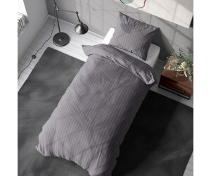 One Home Bettwäsche 155x220 cm Streifen gestreift grau Hotelbettwäsche  Damast Mikrofaser ab 18,71 € | Preisvergleich bei