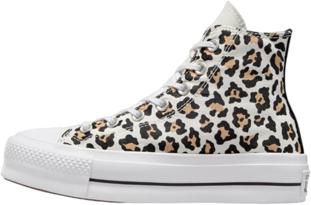 Converse blanche online et leopard