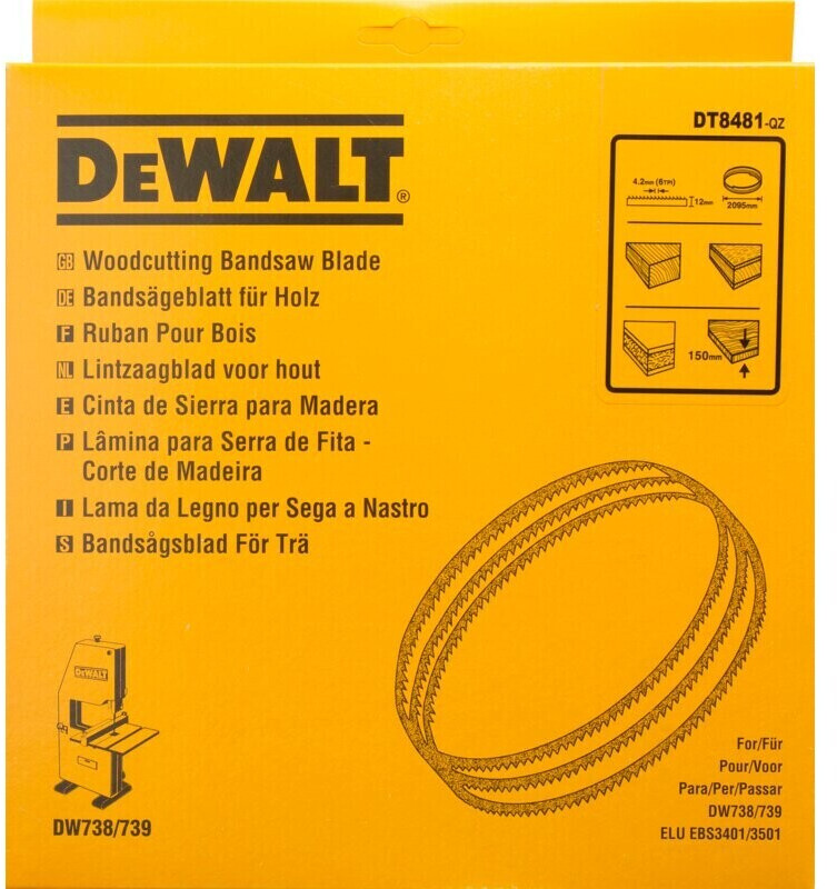 DeWalt Wood Cutting Bandsaw Blade 2095x12x0,6mm 4,2mm DT8481