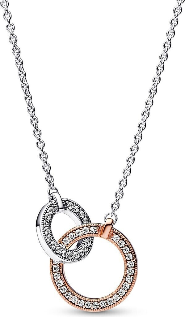 Pandora Signature Two tone Intertwined Circles Necklace (382778C01)
