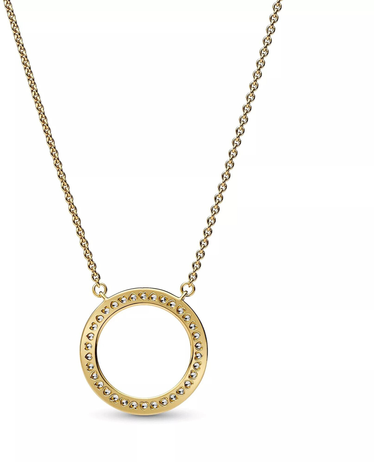 Pandora Signature Pavé & Hearts Circle Pendant Necklace (362735C01