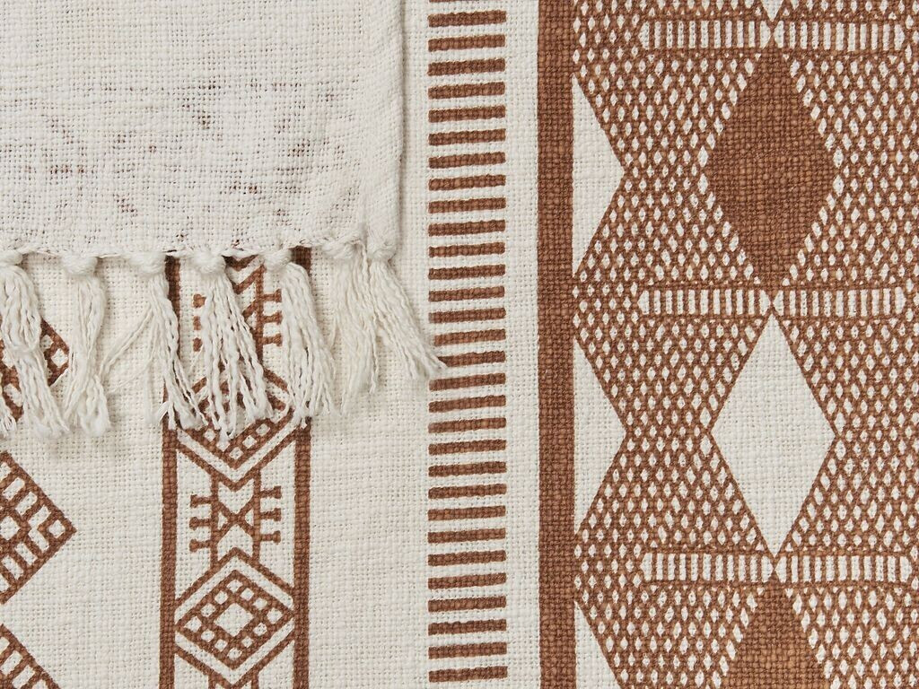 Beliani Kuscheldecke Beige / Braun Baumwolle 130 x 180 cm geometrisches  Muster afrikanischer Print und Quasten für Bett Sofa Couch Sessel  Wohnzimmer ab 37,98 €