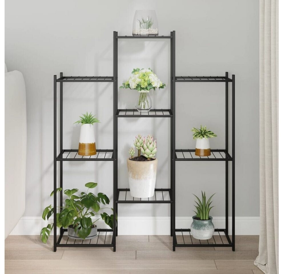 vidaXL vidaXL Blumenständer 83x25x100cm Eisen Schwarz (343123) - side view