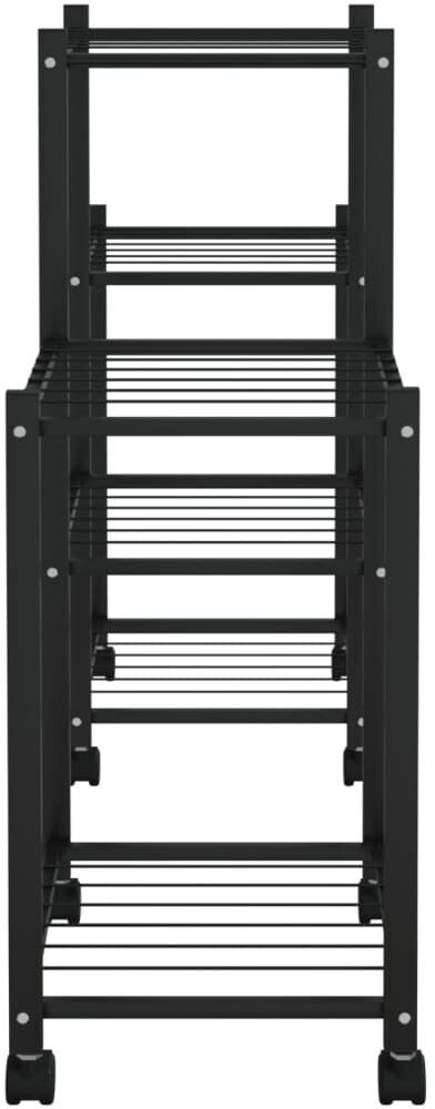 vidaXL vidaXL Blumenständer mit Rollen 83x25x63,5cm Eisen Schwarz (343126) - back view