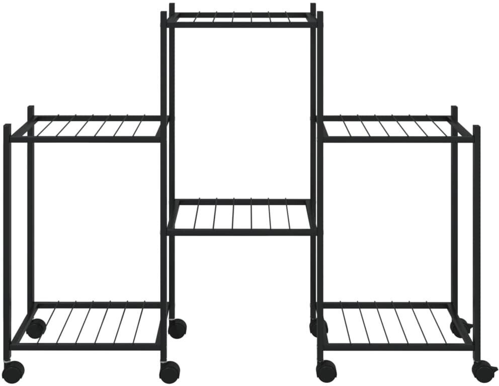 vidaXL vidaXL Blumenständer mit Rollen 83x25x63,5cm Eisen Schwarz (343126) - detail view