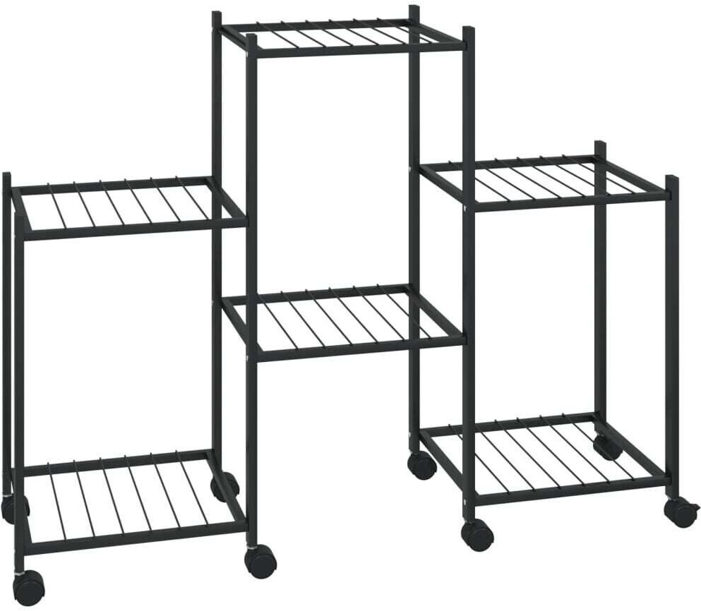 vidaXL vidaXL Blumenständer mit Rollen 83x25x63,5cm Eisen Schwarz (343126) - view 6