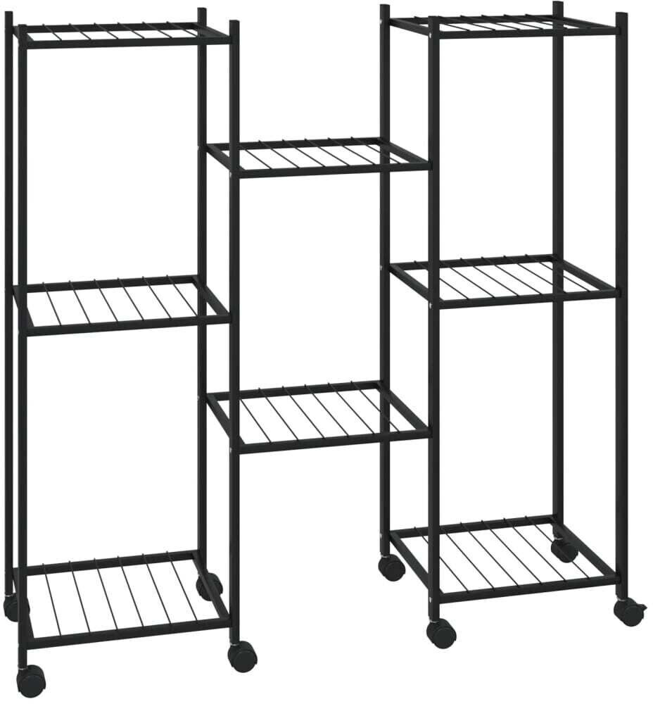 vidaXL vidaXL Blumenständer mit Rollen 83x25x83,5cm Eisen Schwarz (343128) - detail view