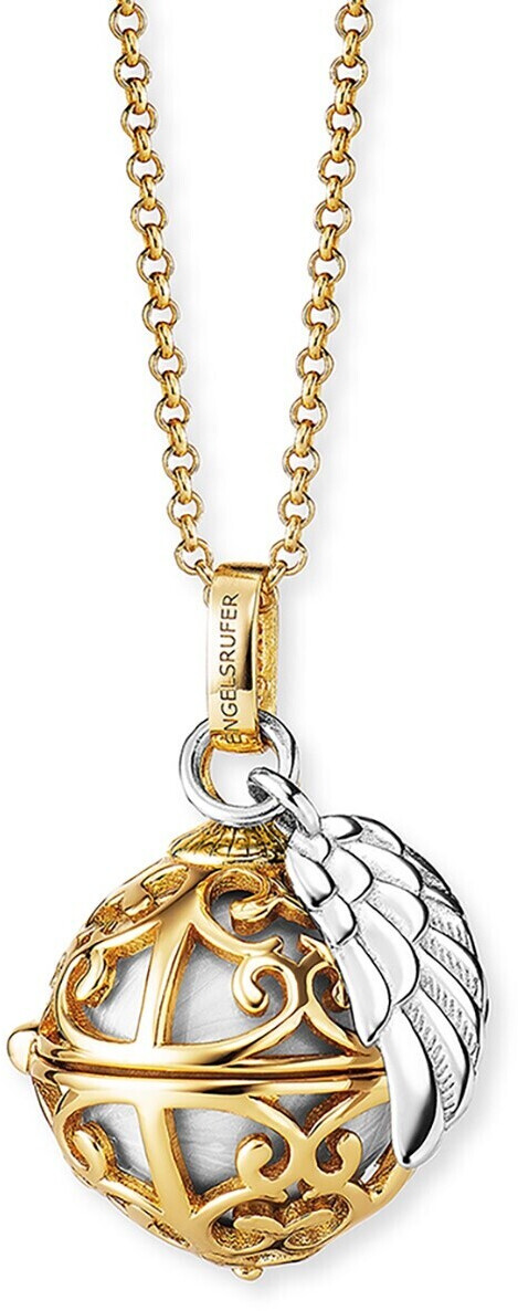 Engelsrufer Angel Whisperer Necklace Gold with Wing Pendant And Chime Mother-Of-Pearl White