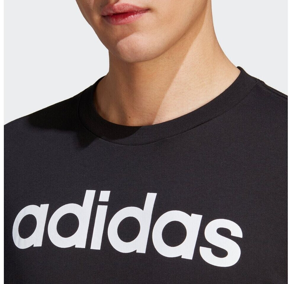 T-Shirt from – Best Embroidered (IC9274) Essentials £11.77 on black Linear Buy Adidas Deals Logo (Today)