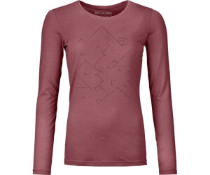 Ortovox Women's 185 Merino Tangram L/S mountain rose