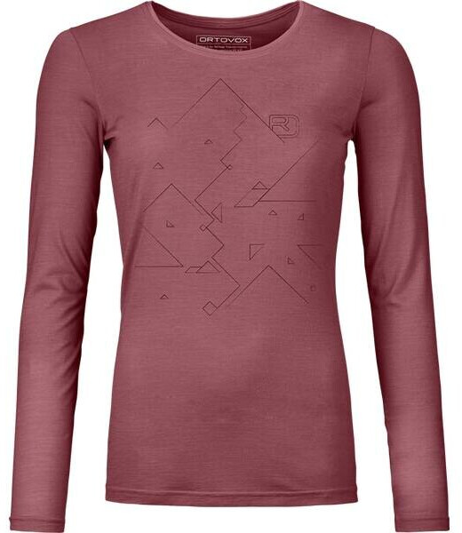 Ortovox Women's 185 Merino Tangram L/S mountain rose