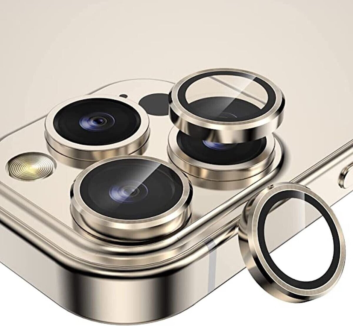 Wigento Schutzfolie Metal Ring Camera Tempered Glas Film für Apple iPhone  14 Pro Max / 14 Pro Panzer Zubehör Glas Gold ab 5,95 €