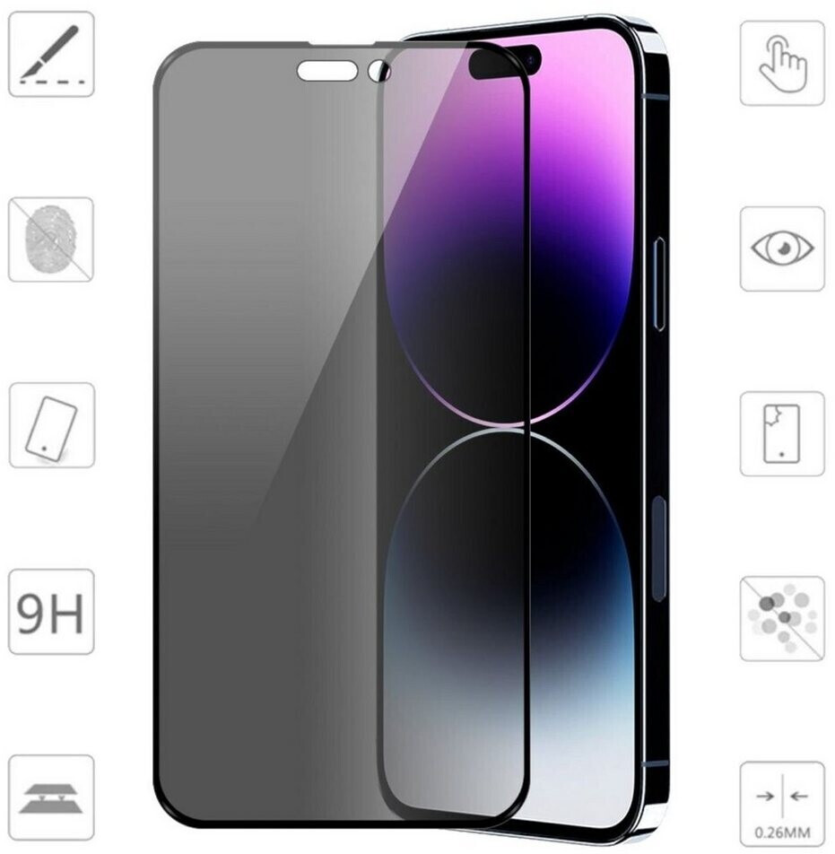 Wigento Schutzfolie AUSWAHL Für Apple iPhone 15 Pro Max Schutz Zubehör  Handy Folie H9 Glas, 2x 3D PRIVACY Hart Glas ab 7,95 €