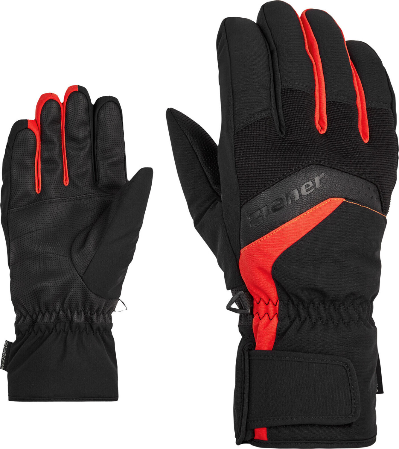 Photos - Ski Wear Ziener Gabino Glove Ski Alpine black.new red 