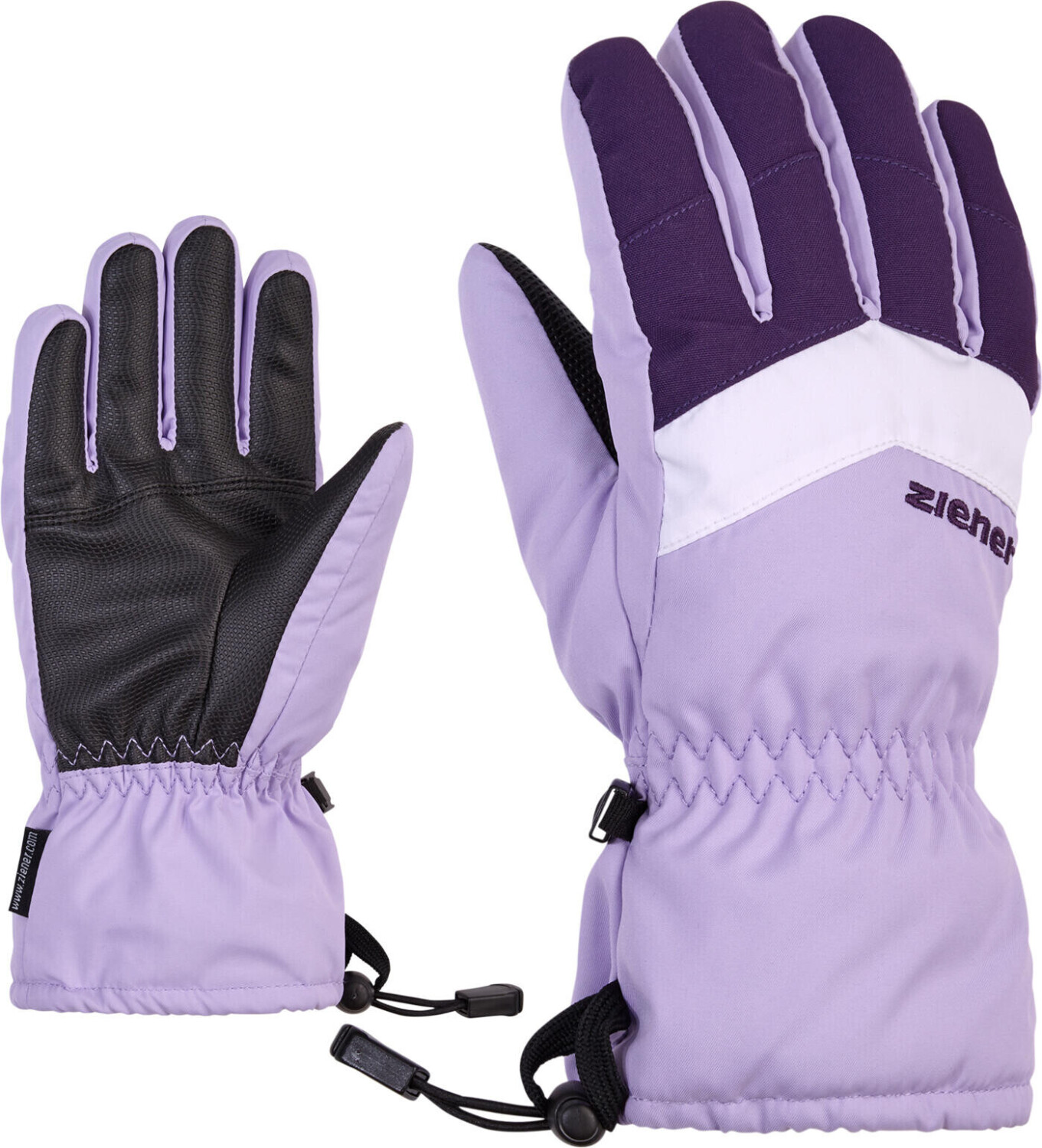 Ziener Guanti Da Sci Junior Lett As(r) - Impermeabili, Traspiranti, Con Polsino Lungo E Sistema Cordlock, Unisex Bambini
