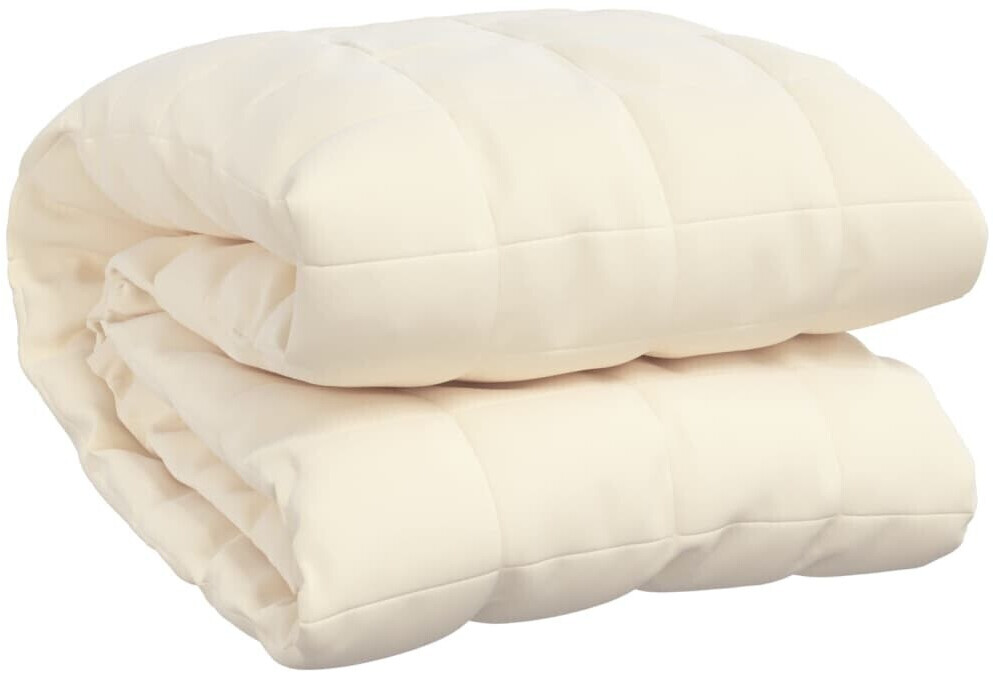 vidaXL Weighted blanket light cream 220x230 cm 15 kg fabric (3154881)