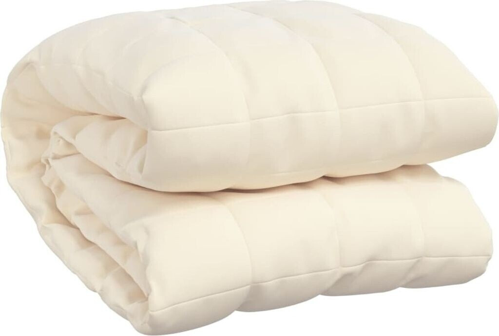vidaXL Weighted blanket light cream 135x200 cm 10 kg fabric (3154870)