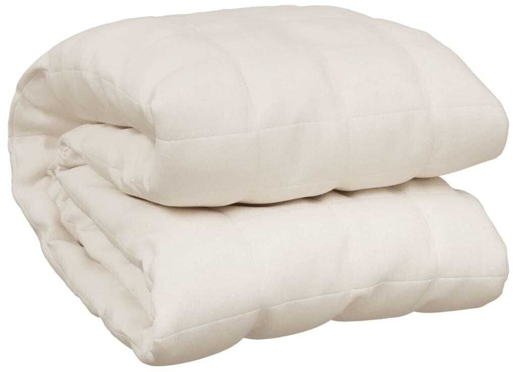 vidaXL Weighted blanket light cream 220x260 cm 11 kg fabric (350766)