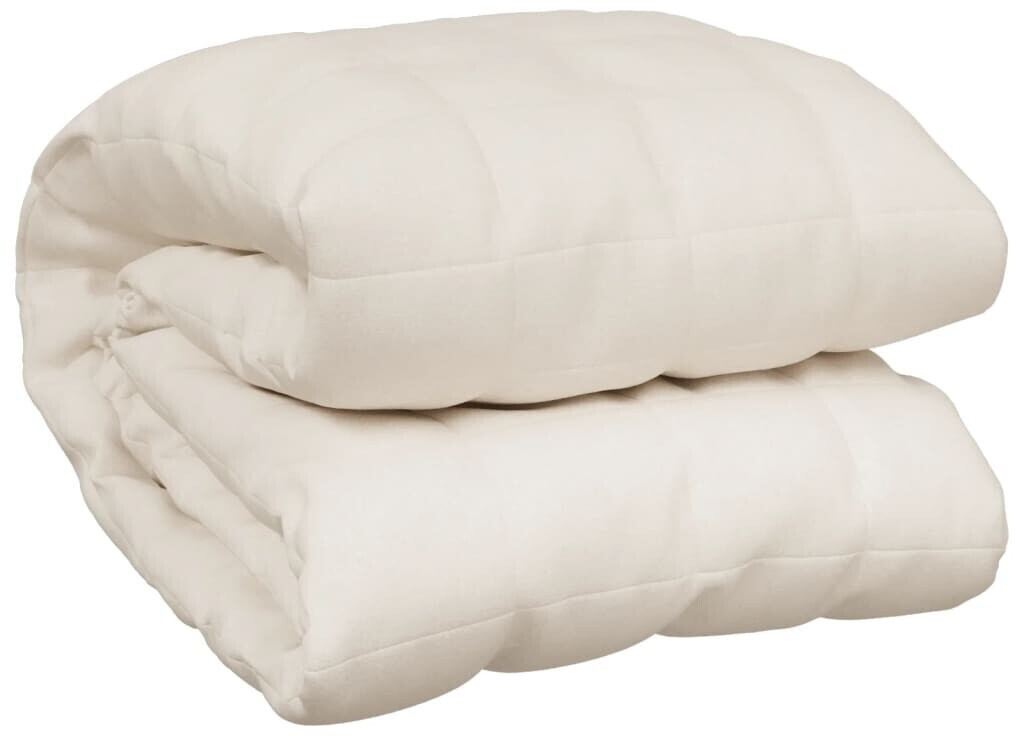 vidaXL Weighted blanket light cream 235x290 cm 15 kg fabric (350769)