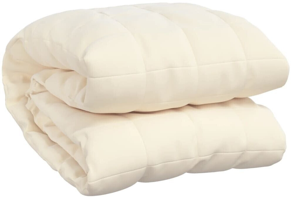 vidaXL Weighted blanket light cream 200x220 cm 13 kg fabric (3154877)