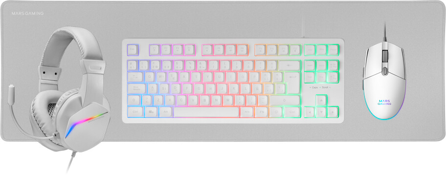 Mars Gaming MCP-RGB3 4-IN-1 Combo White (ES)