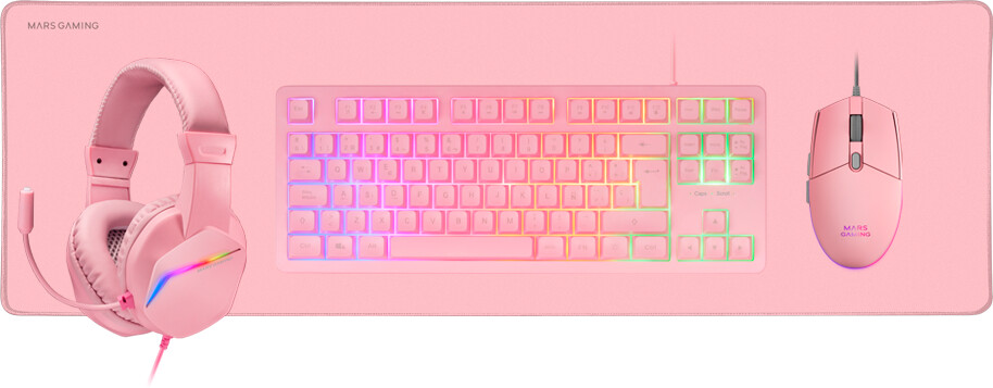 Mars Gaming MCP-RGB3 4-IN-1 Combo Pink (ES)