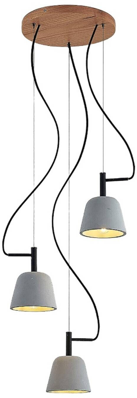Lucande Otavis hanging light made of concrete, 3 lights