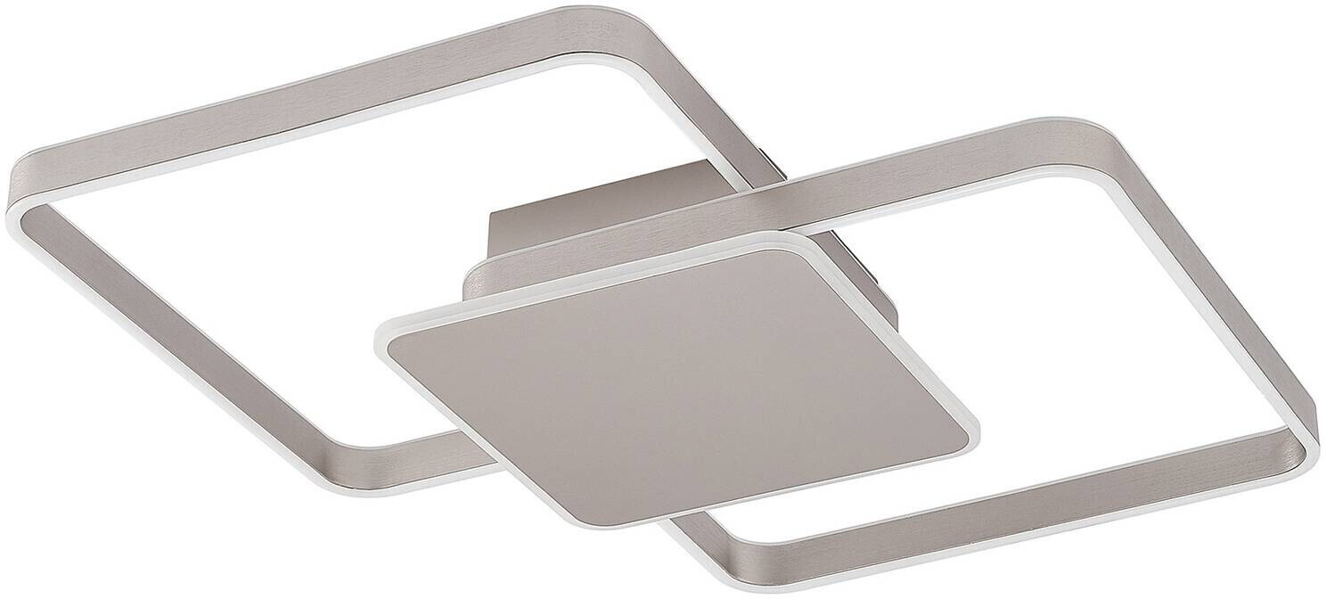 Lucande Kadira LED ceiling lamp, 70 cm, nickel