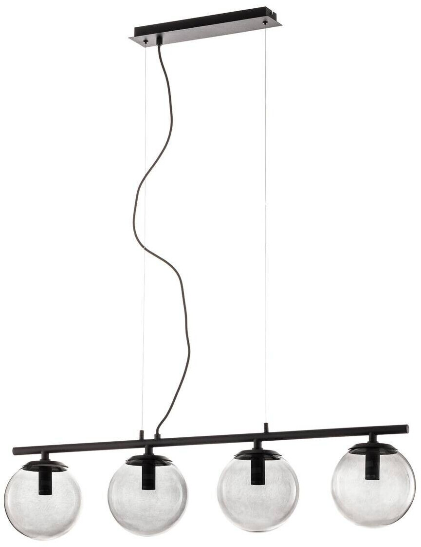 Lucande Sotiana hanging lamp, 4 glass balls, black