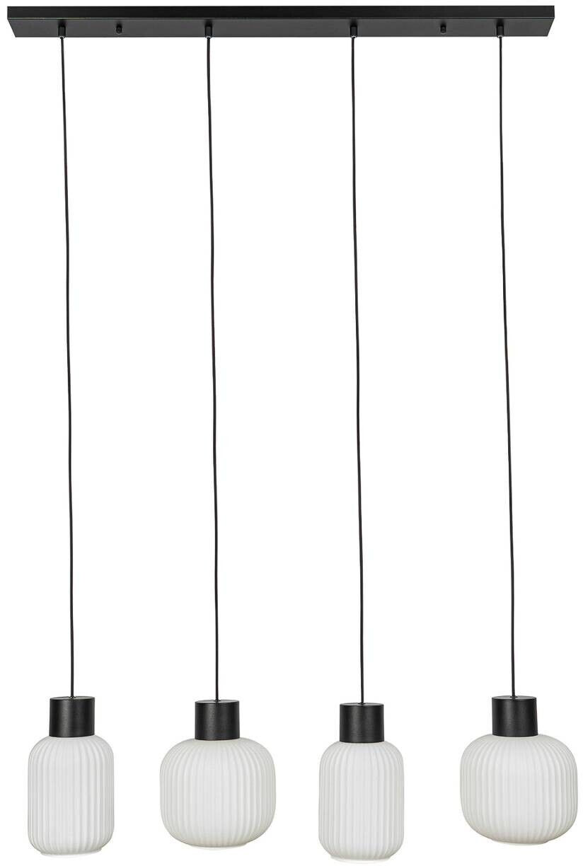 Lucande Lomeris hanging lamp, four-bulb, white