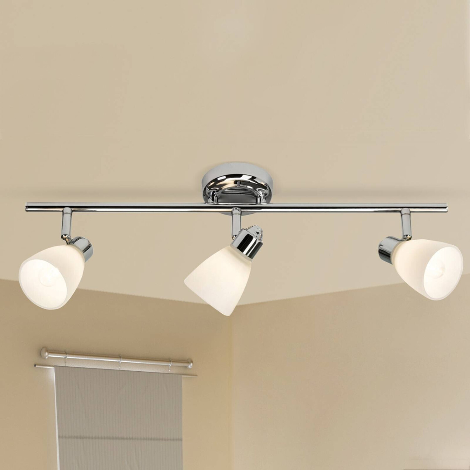 Brilliant Kensington three-bulb ceiling lamp with IP44