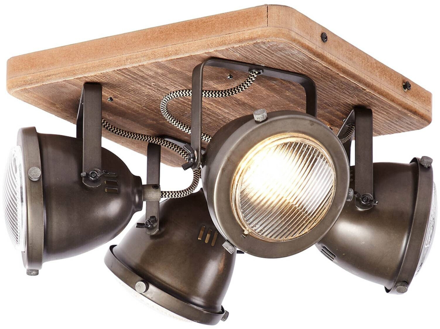 Brilliant Four-bulb ceiling lamp Carmen Wood
