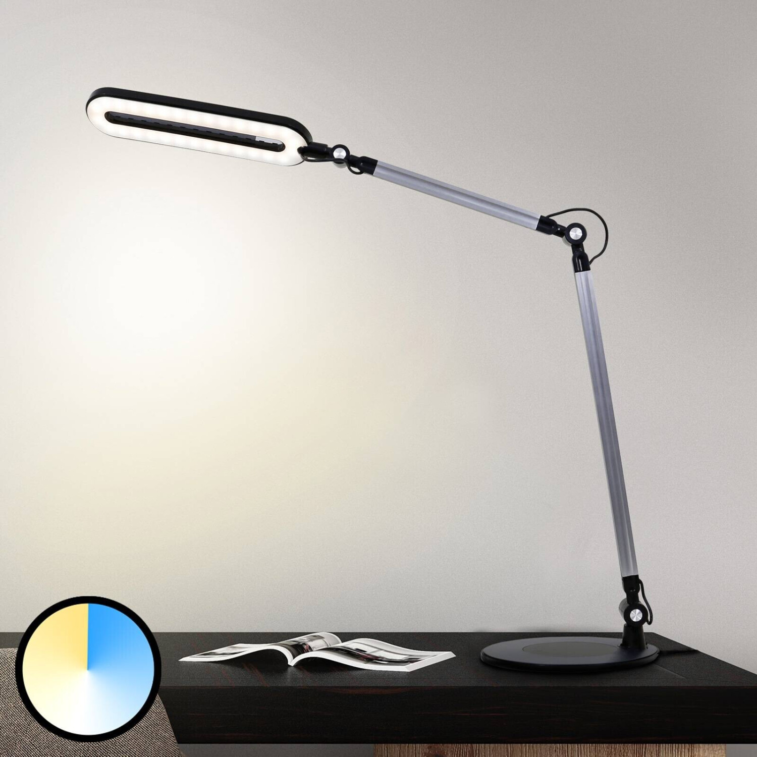 Briloner LED table lamp 7509-015 with CCT function, dimmable
