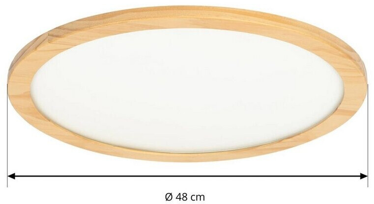 Lucande Joren LED ceiling light round wood Ø 48 cm