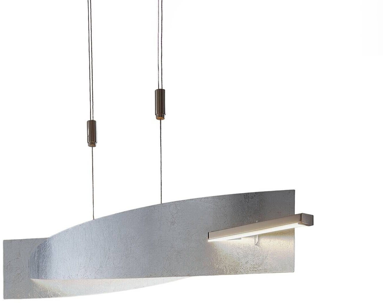Lucande Marija LED hanging light, vertical cover, silver