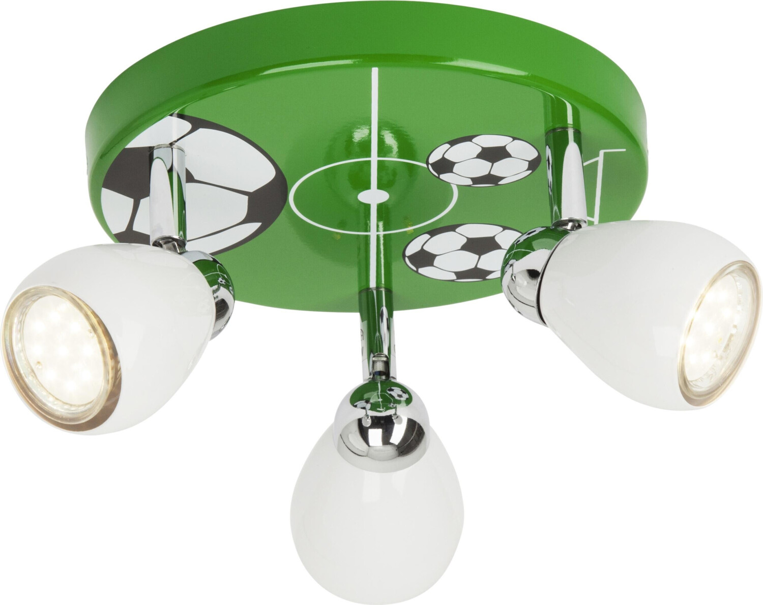 Brilliant Soccer LED ceiling light, three-bulb