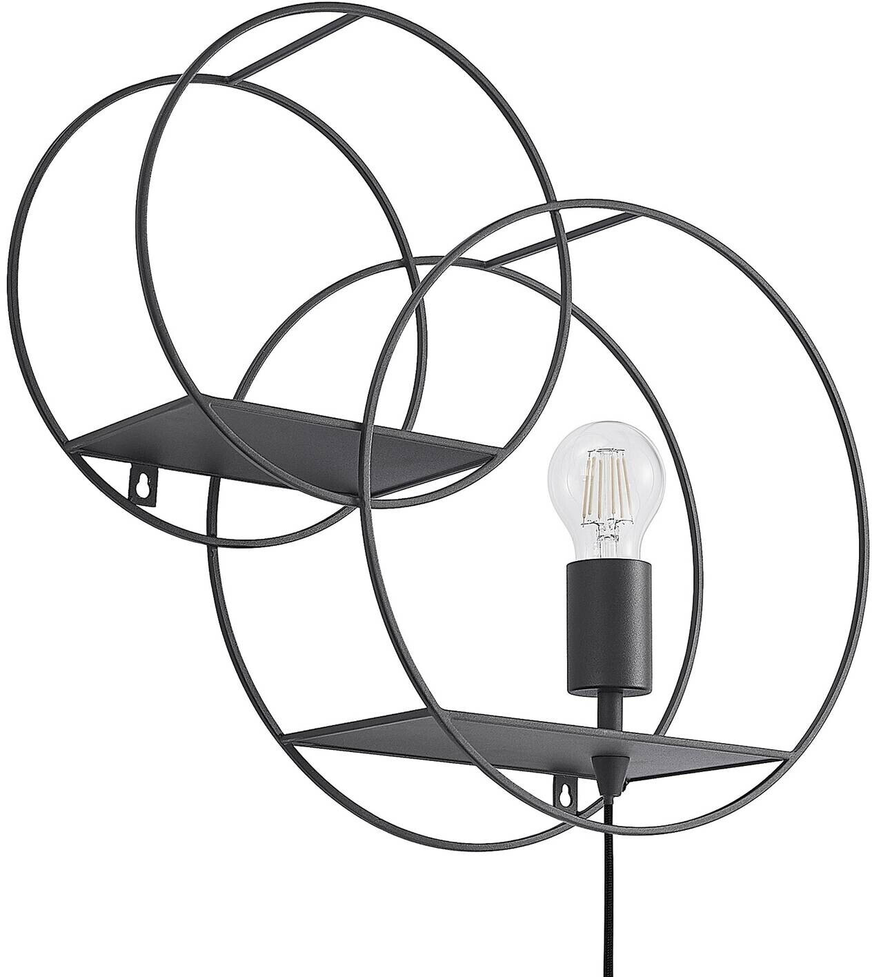 Lucande Andrik wall lamp, round, 2 circles