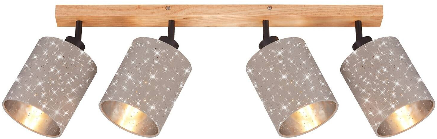 Briloner Stofa ceiling spot with star decoration, taupe 4-bulb
