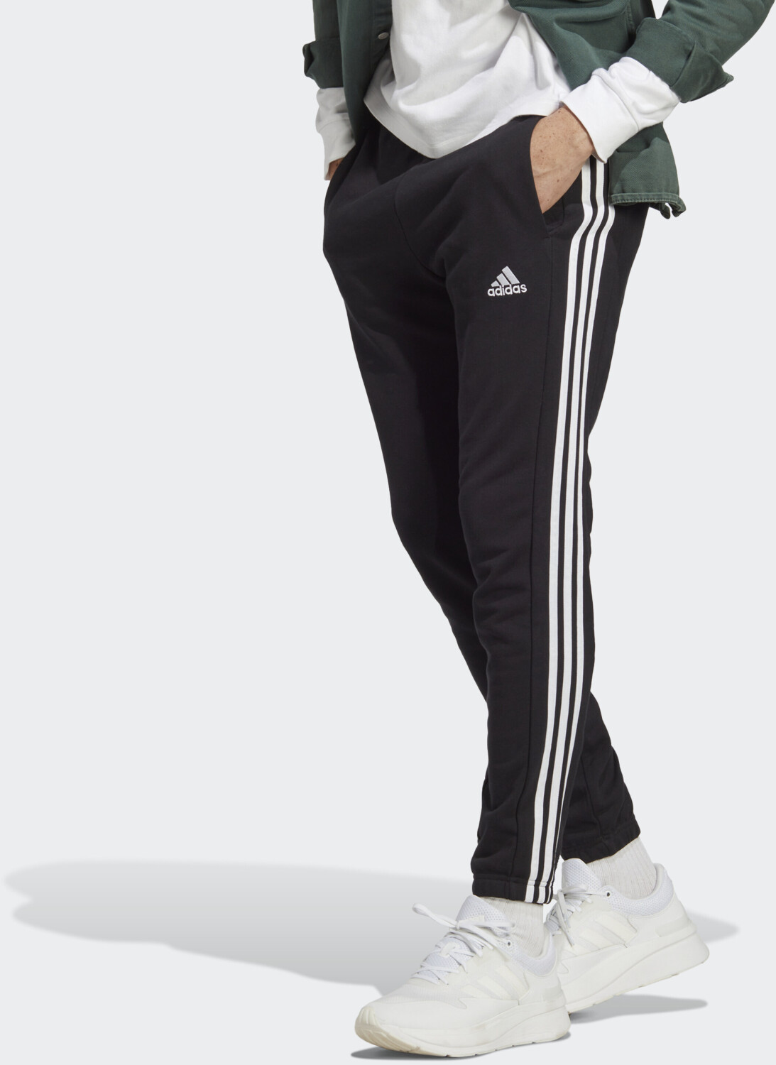 Adidas Man Essentials French black/white Pants 3-Stripes Terry 39,99 Elastic Tall | (IC00500024) € ab Tapered Cuff bei Preisvergleich
