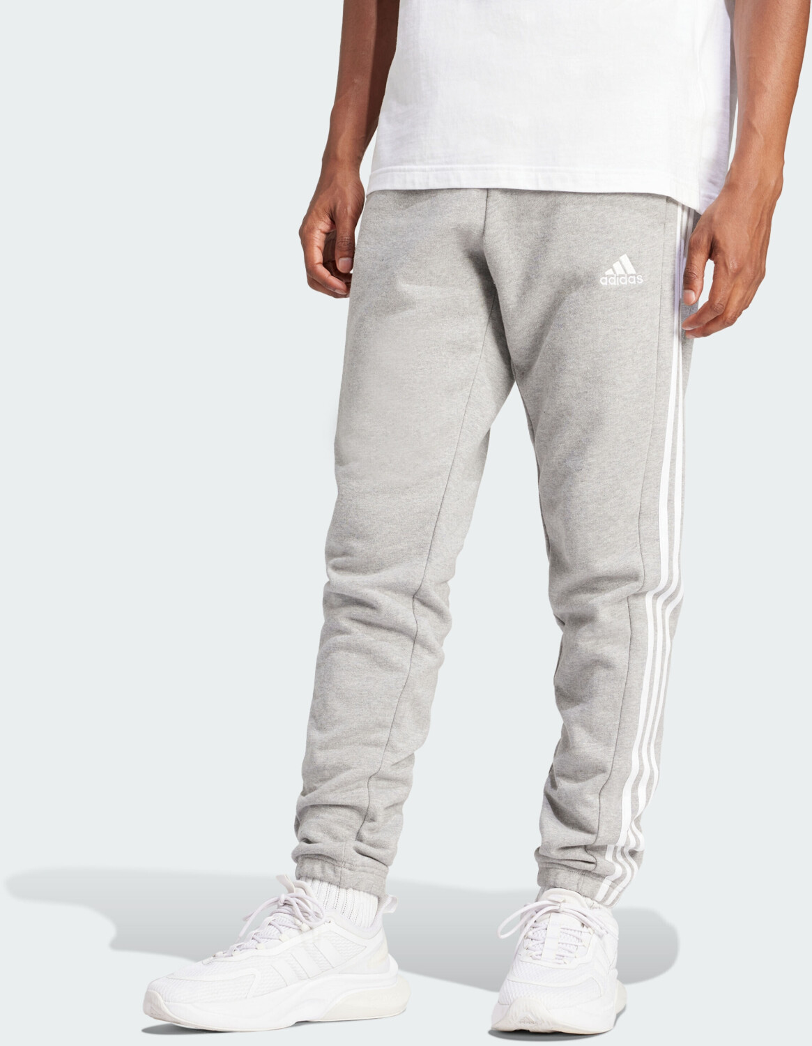 € Pants Essentials /white ) (IC0052 ab Preisvergleich Elastic medium Terry French Cuff Tall | Adidas Man bei Tapered heather grey 37,52 3-Stripes