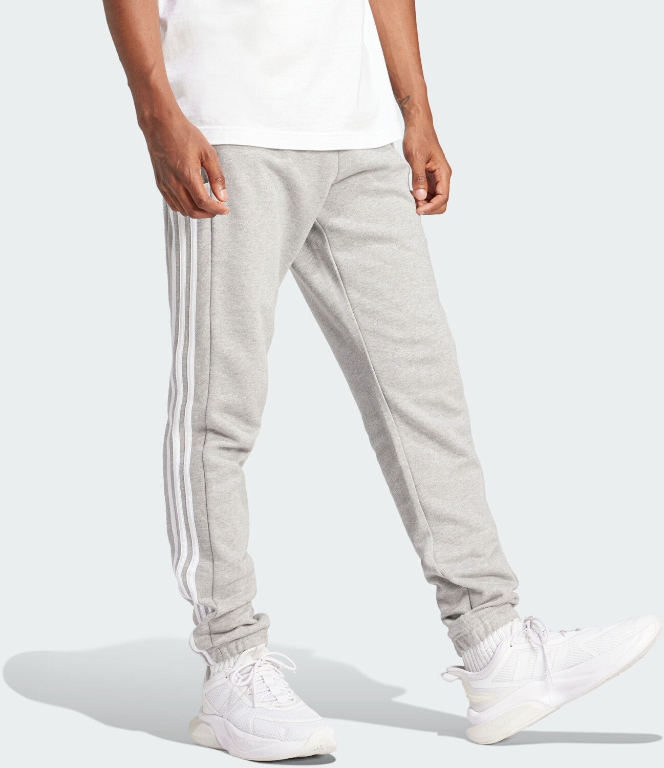 37,52 € Tapered Pants bei /white Essentials | (IC0052 heather Cuff grey French ) Tall Elastic 3-Stripes ab Preisvergleich medium Man Adidas Terry