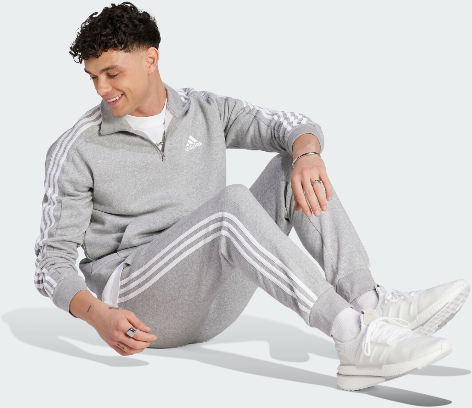 Adidas Man Essentials 3-Stripes Tapered 50,00 heather Preisvergleich € ab Cuff Pants medium (IJ6494) bei | grey